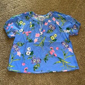 LOFT floral short sleeve top